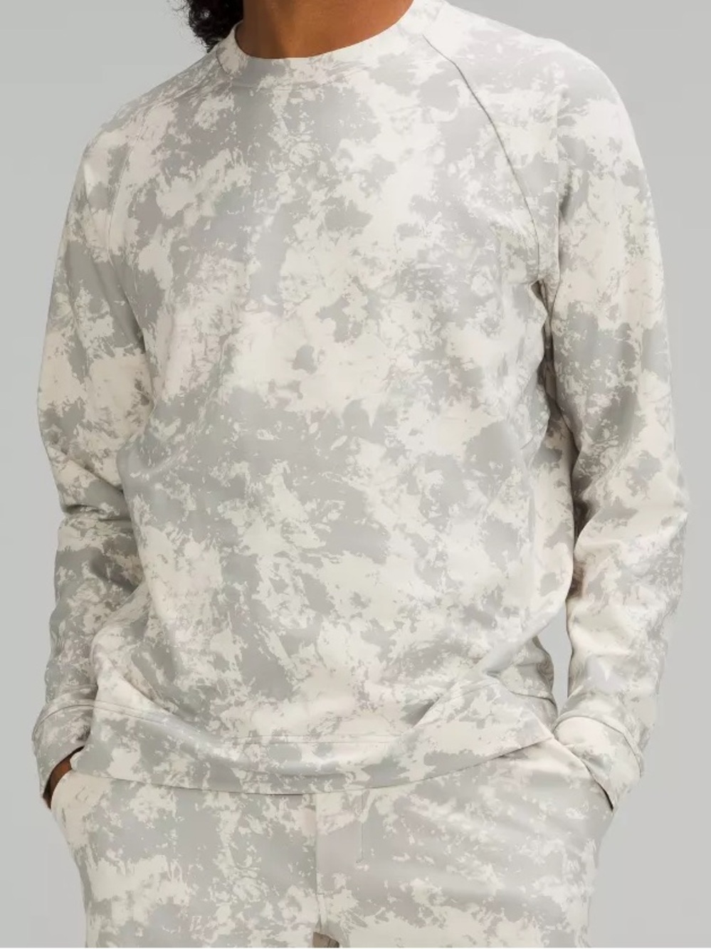 Lululemon Large Neutral Gray Tie-Dye Crewneck Sweatshirt